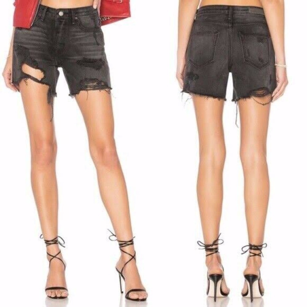 Grlfnd Black Jourdan Distressed Shorts Size 26 Casual - Picture 3 of 7